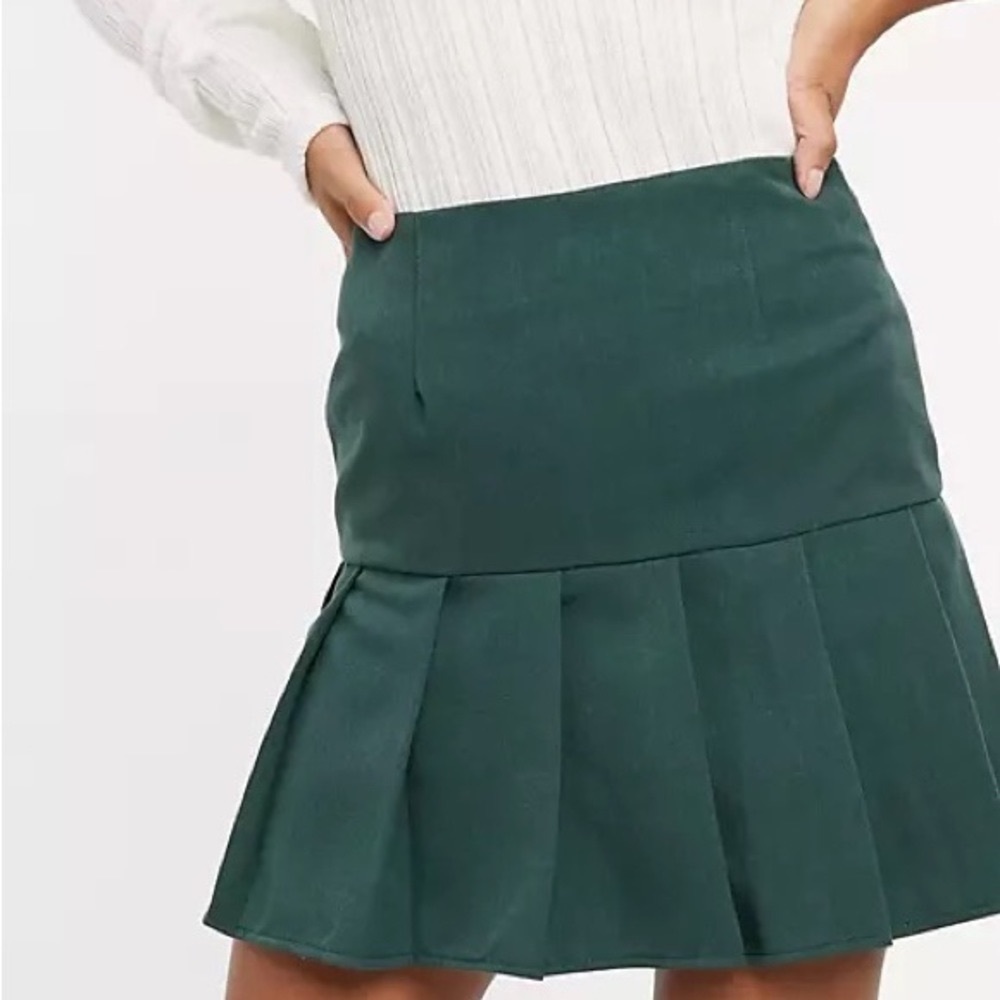 Abercrombie - Forest Green Pleated Mini Skirt